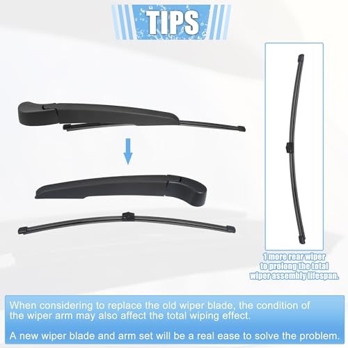 Windshield Wiper Blade Arm Set – Back – Replacement Fit for Windshield