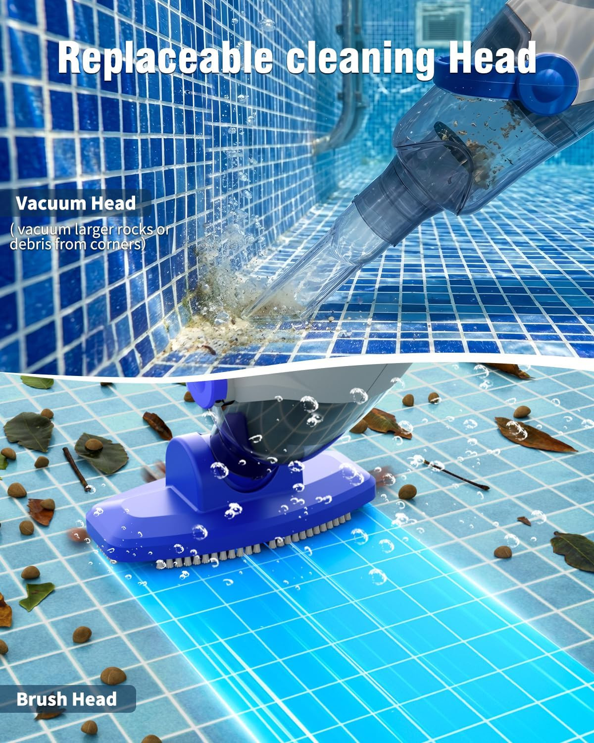 (2026 Upgrade) Little Shark Cordless Pool Vacuum, 60W Motor, 18 GPM Strong Sucti