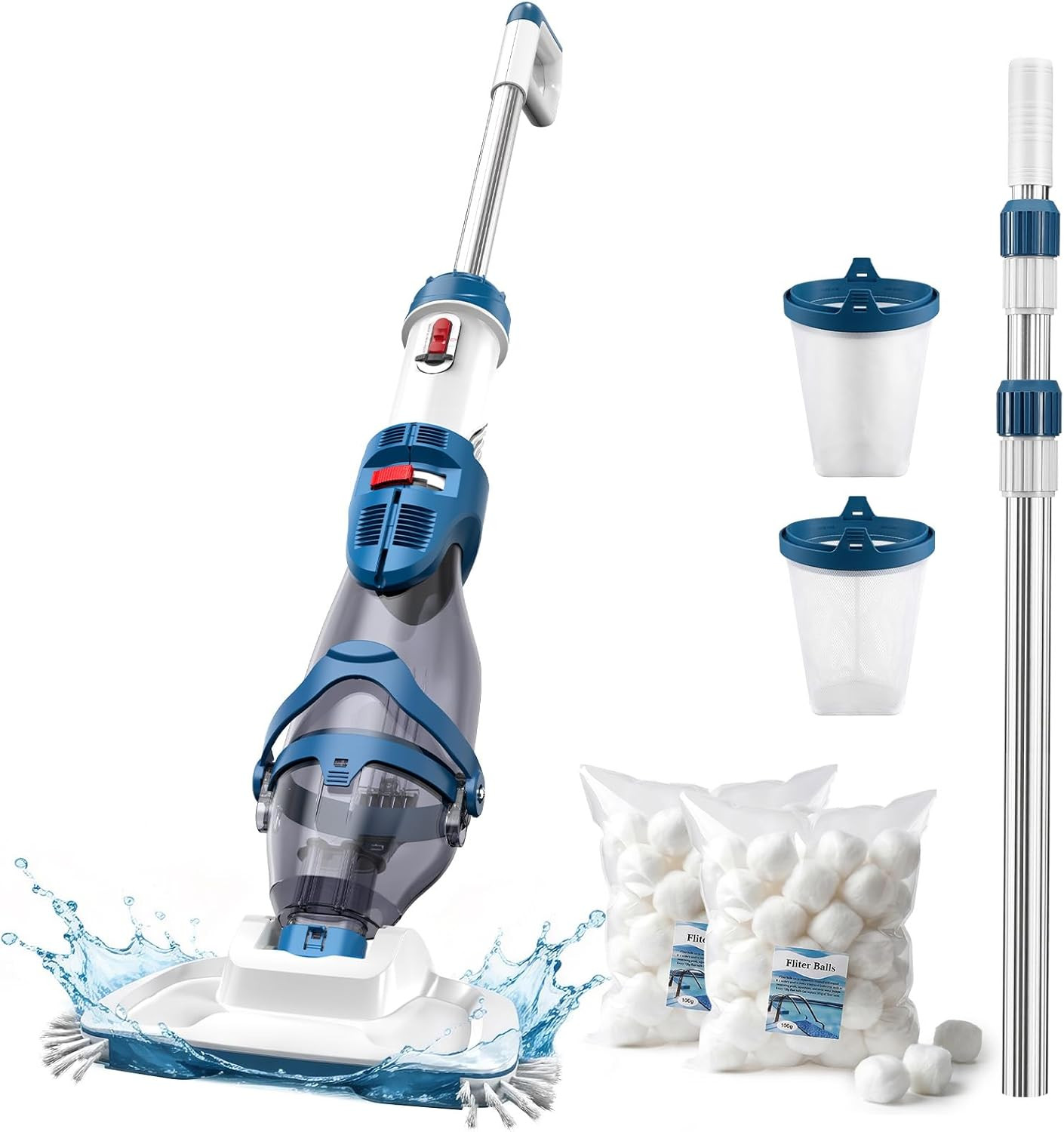 Cordless Pool Vacuum, Upgraded Dual Mode, 22 GPM Powerful Suction, 13.4&Prime; Wide He