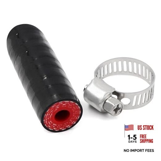 Silicone Coolant Cap Vacuum Hose Plug with Clamp,High Temperature 1/4&Prime;(6.5mm)