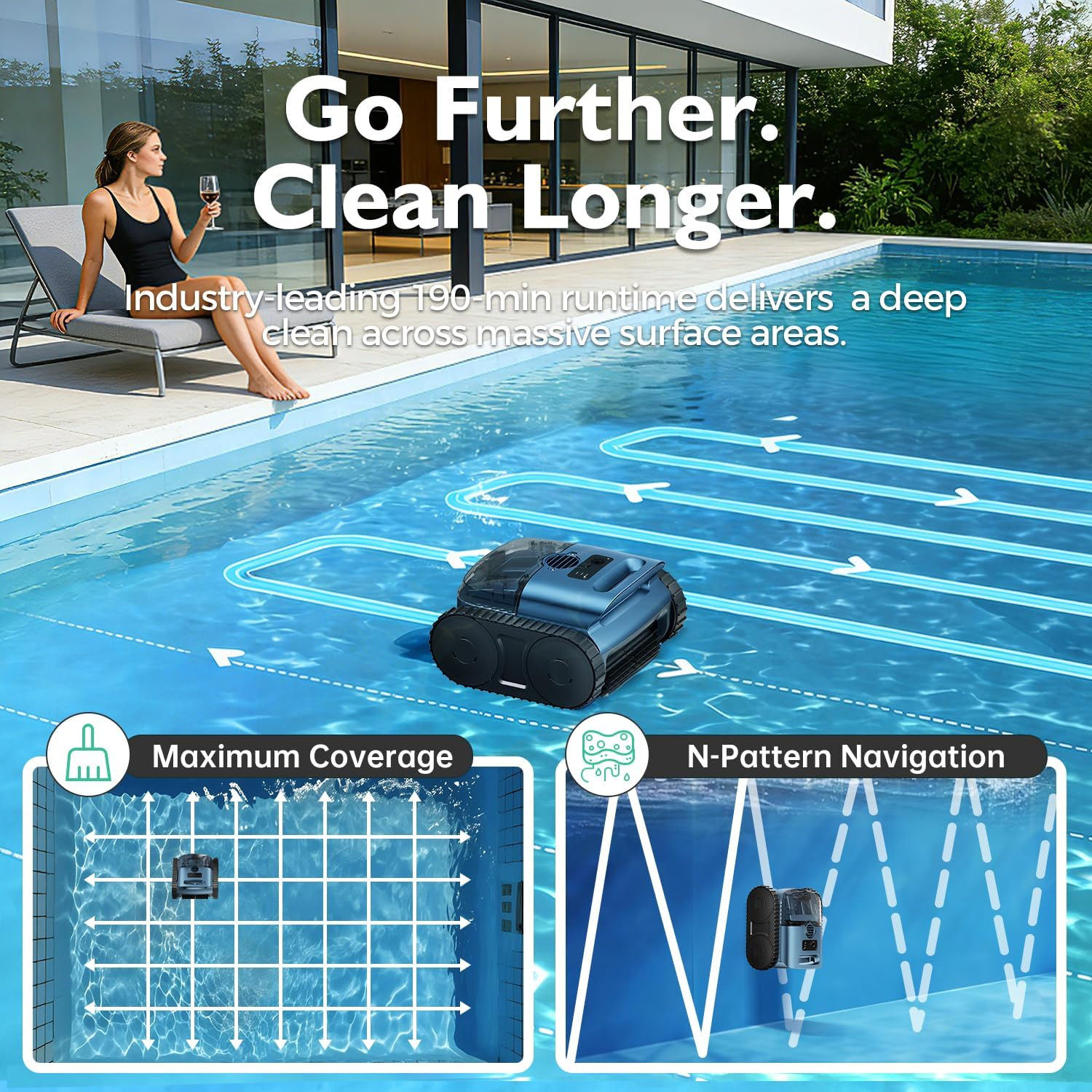 [2026 Release] Automatic Robotic Pool Vacuum for Inground & above Ground Pools,