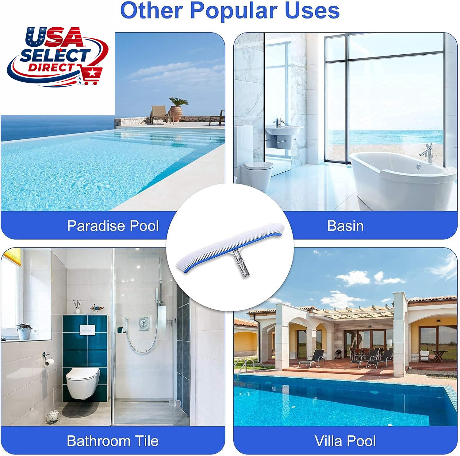 17.5&Prime; Pool Cleaning Brush & Skimmer Net Kit – Heavy Duty Supplies