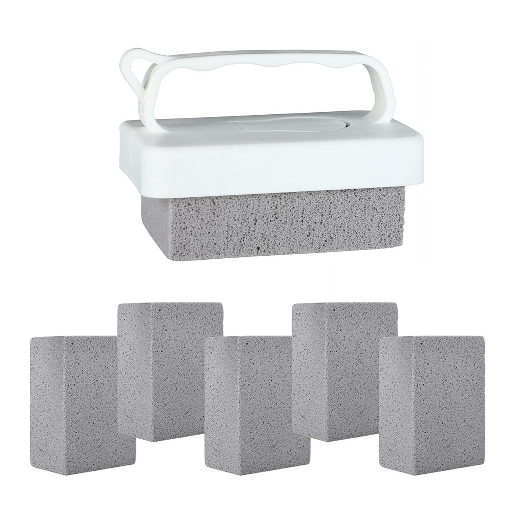 6-Pack Handheld Pumice Stones with Handle for Pool & Spa Tile Cleaning W3I19322