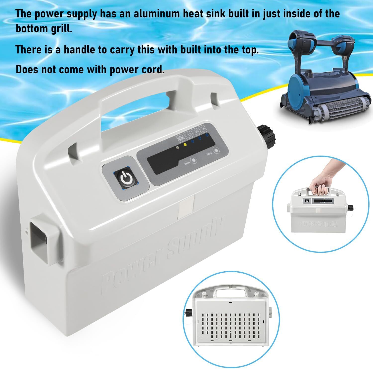 9995678 Power Supply with Cord for Dolphin Nautilus CC Plus, Premier, Apollo Bio