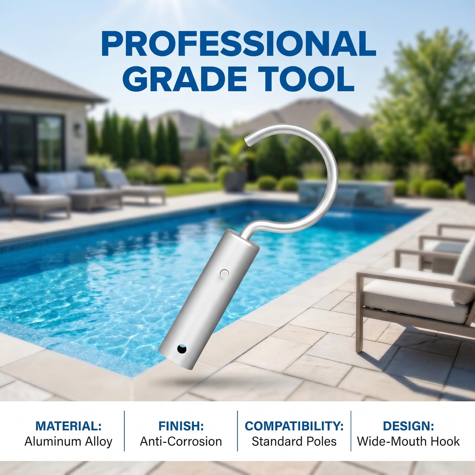 Hook for Robotic Pool Cleaners, Stainless Steel Pool Hooks for Poles Pool Vac…