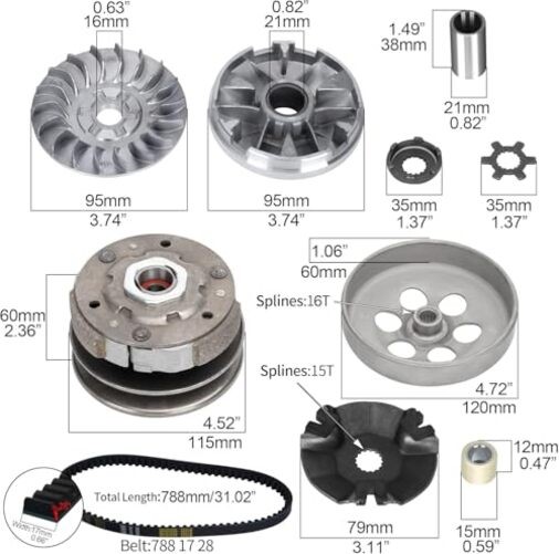 Transmission Rebuild Kit – Replacement Clutch Kit Compatible with Polaris