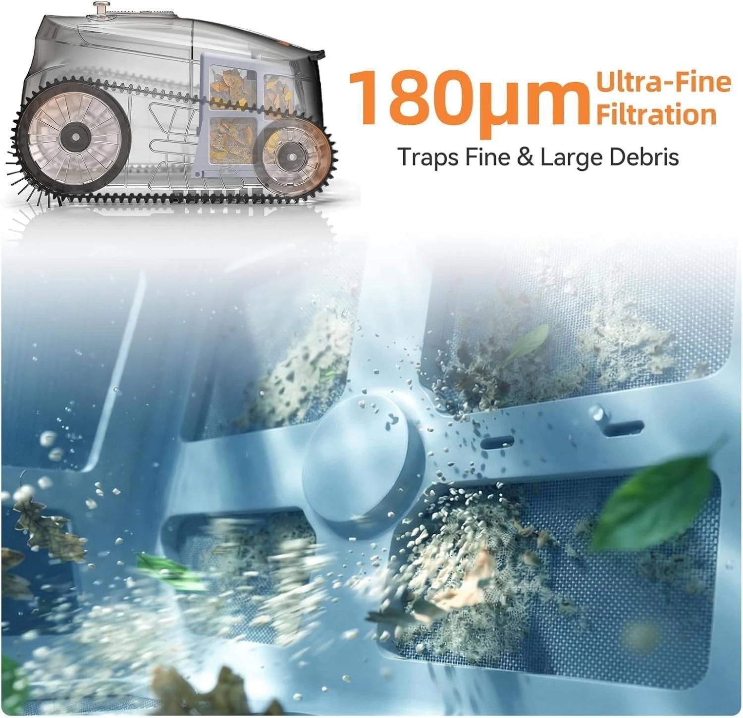 Ultra Nebula Cordless Pool Vacuum Robot 5580 GPH 180 Min Runtime Black