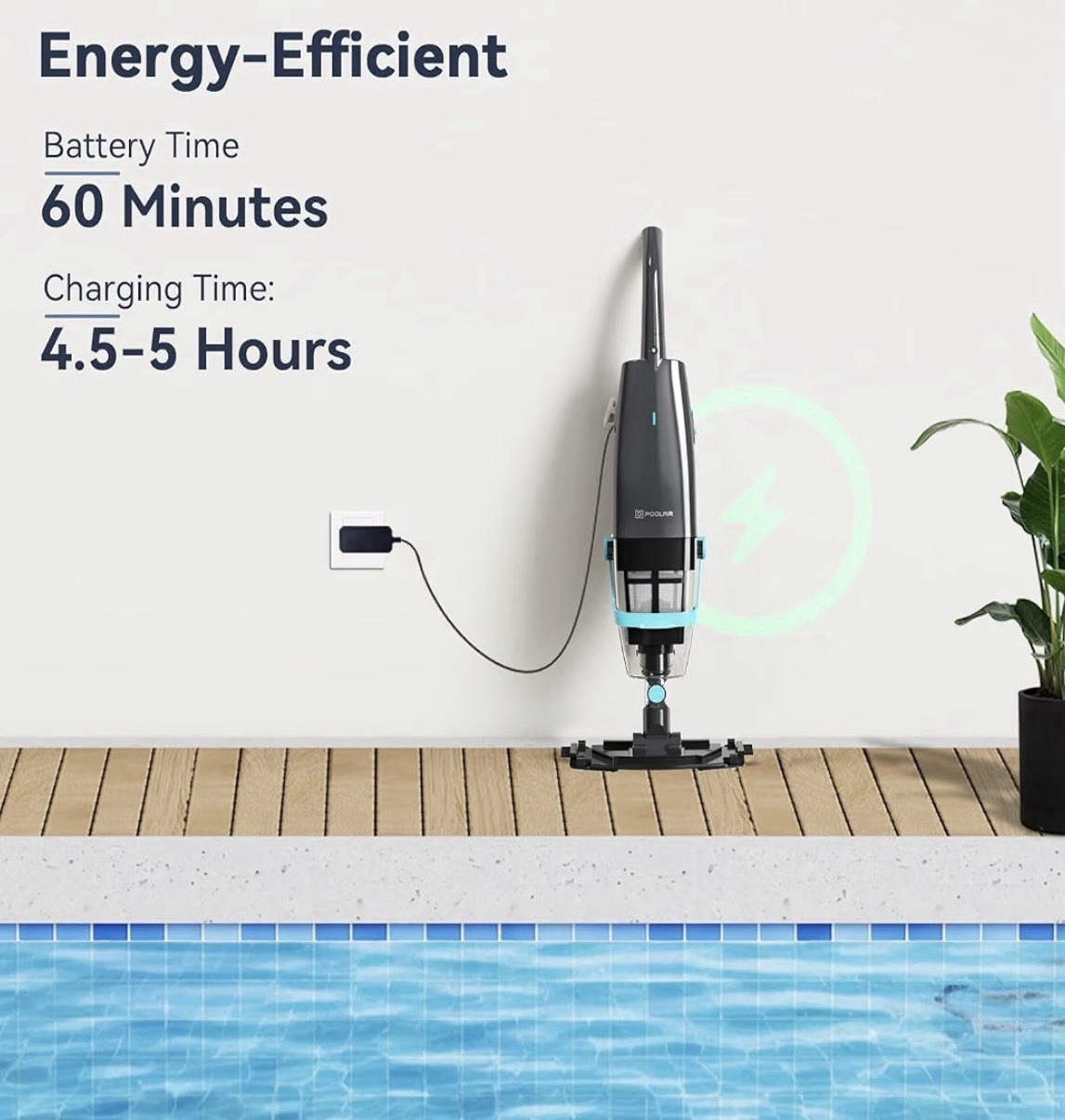 PoolMr Cordless Handheld Pool Vacuum, Rechargeable Pool Cleaner, 18.5 Gal/Min