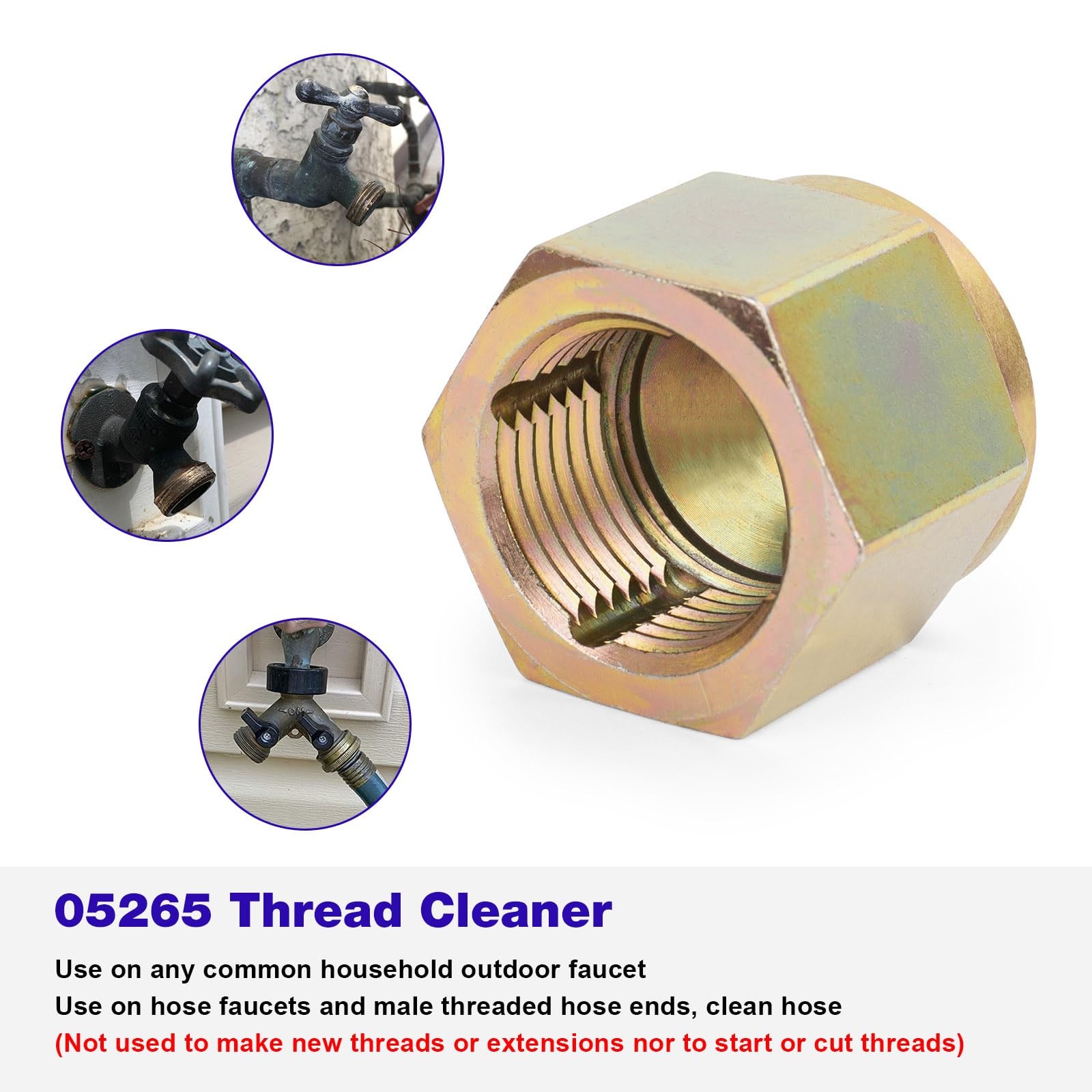 JIOTAR 05265 Thread Cleaner Adapter Tool for Any Common Household gilt