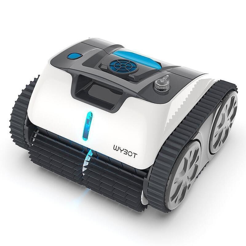 WYBOT Robotic Pool Cleaner Automatic Vacuum White Black Blue Plastic