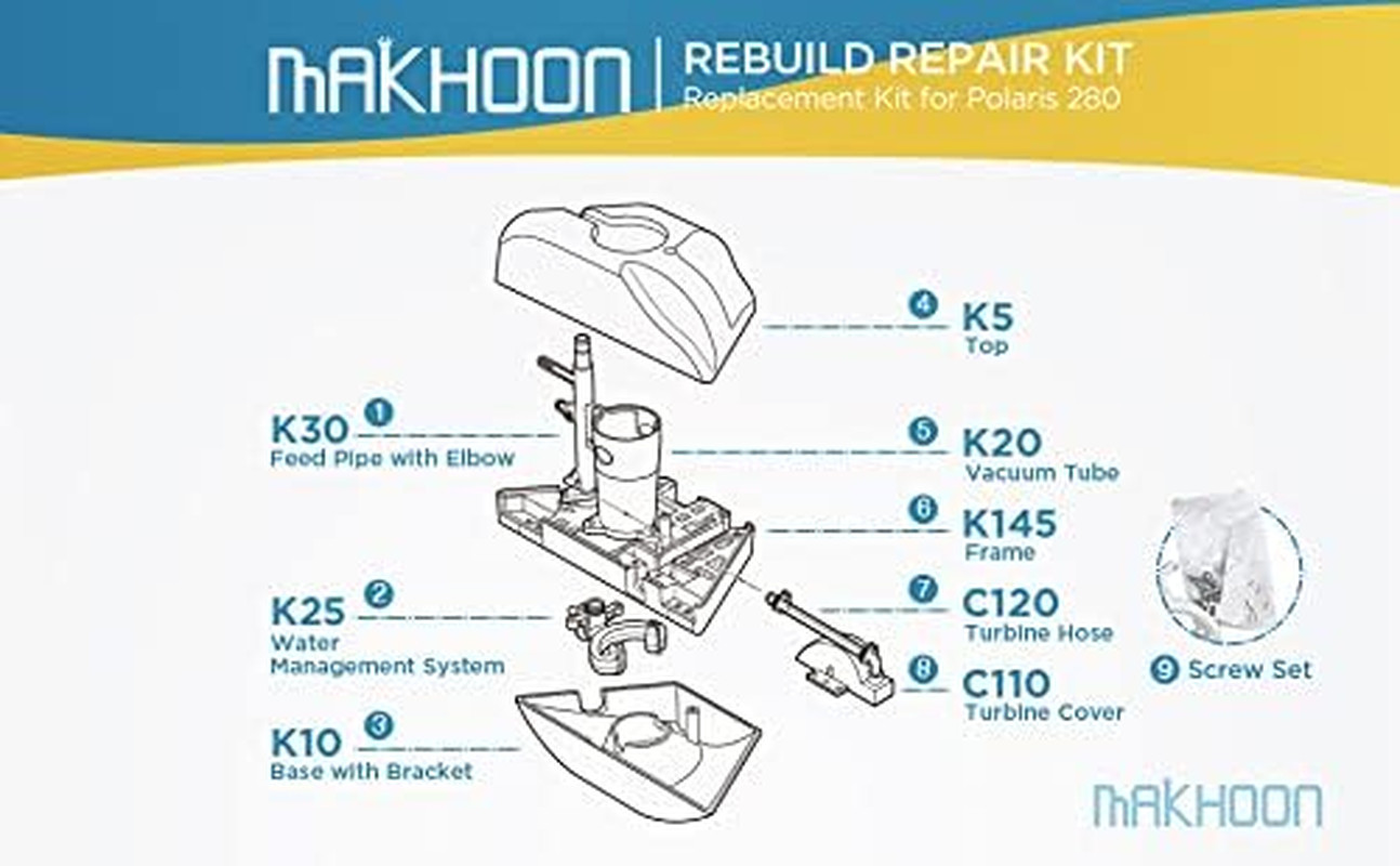 Rebuild Repair Kit Replacement for Automatic Pool Cleaner Polaris Zodiac 280 (No