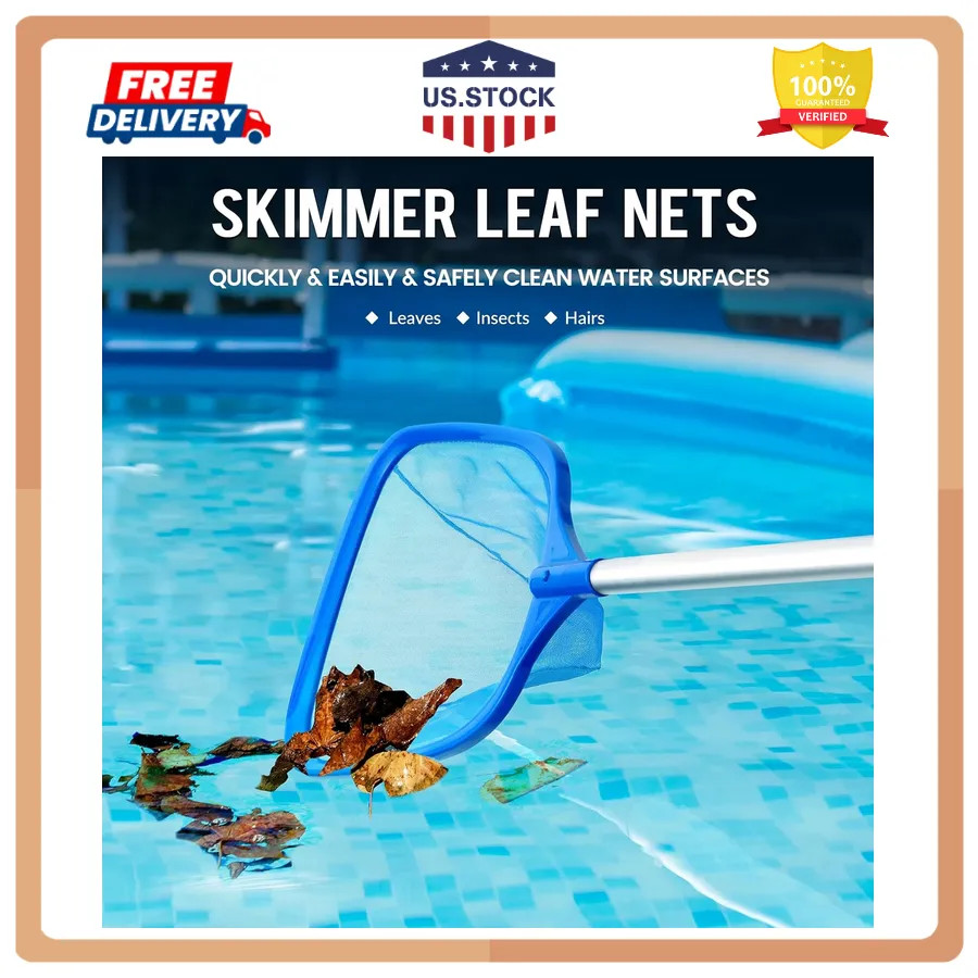 Tavaleu Deep Pool Skimmer Net with Reinforced Frame for Leaf and Debris Removal