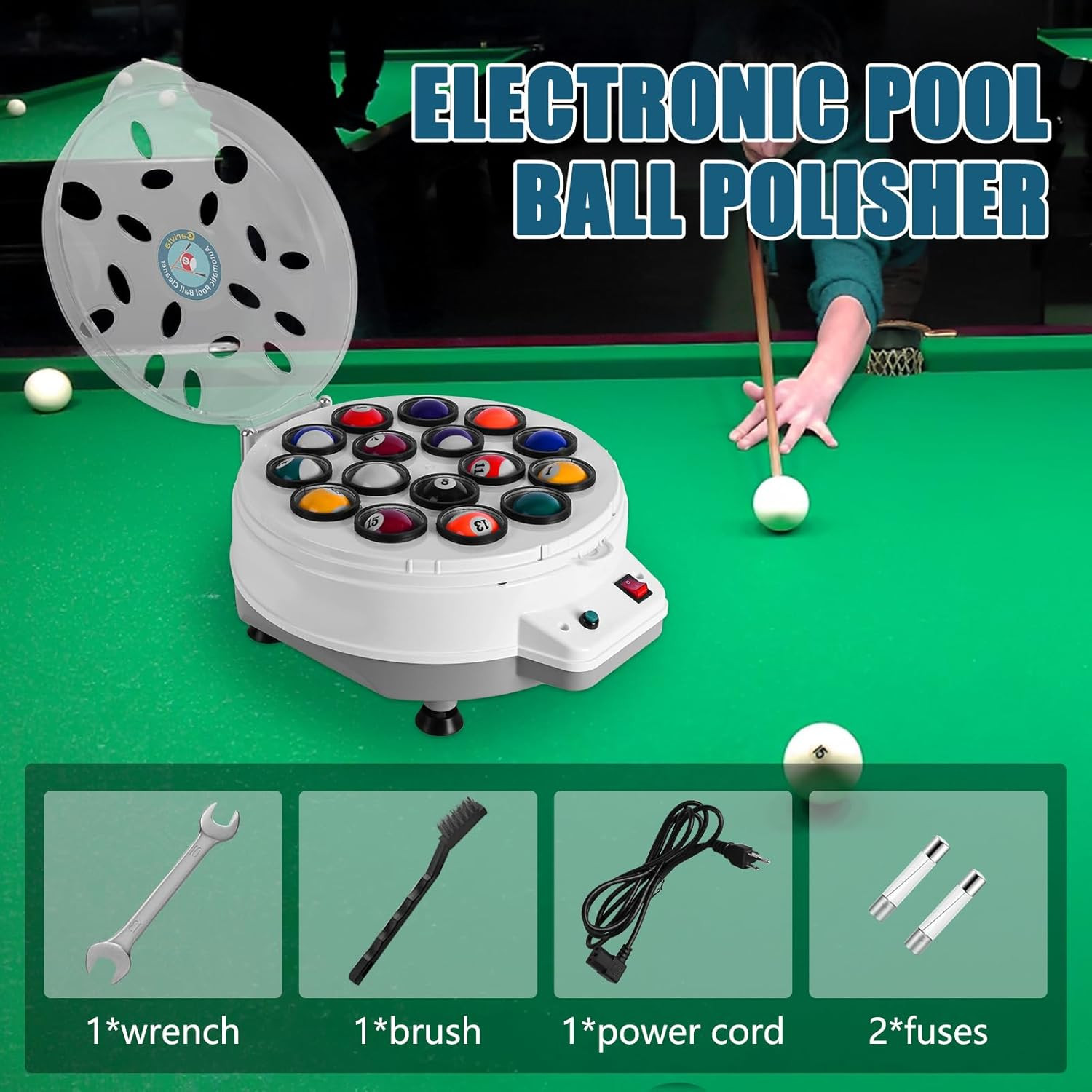 Pool Ball Cleaner,110V Automatic Billiard Ball Cleaner,Pool Ball Cleaner Machine