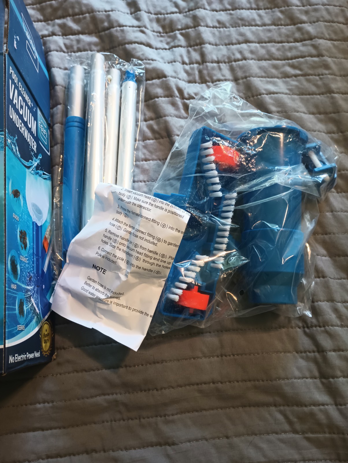 Pool Vacuum for Above Ground Pool with Nylon Mesh Net, Jet Underwater Cleaner…