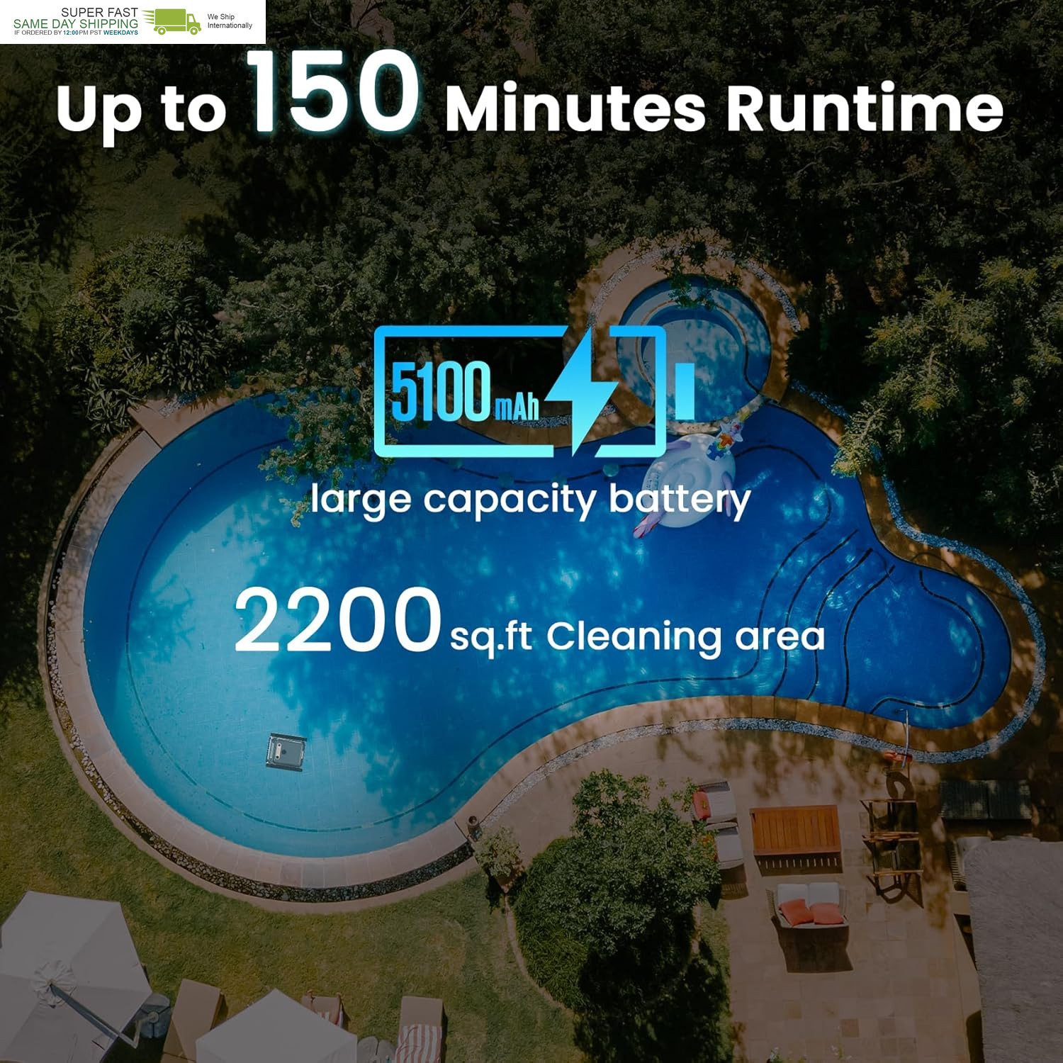 Wall-Climbing & Waterline Cleaning, 150Min Runtime, Intelligent Route Planning,