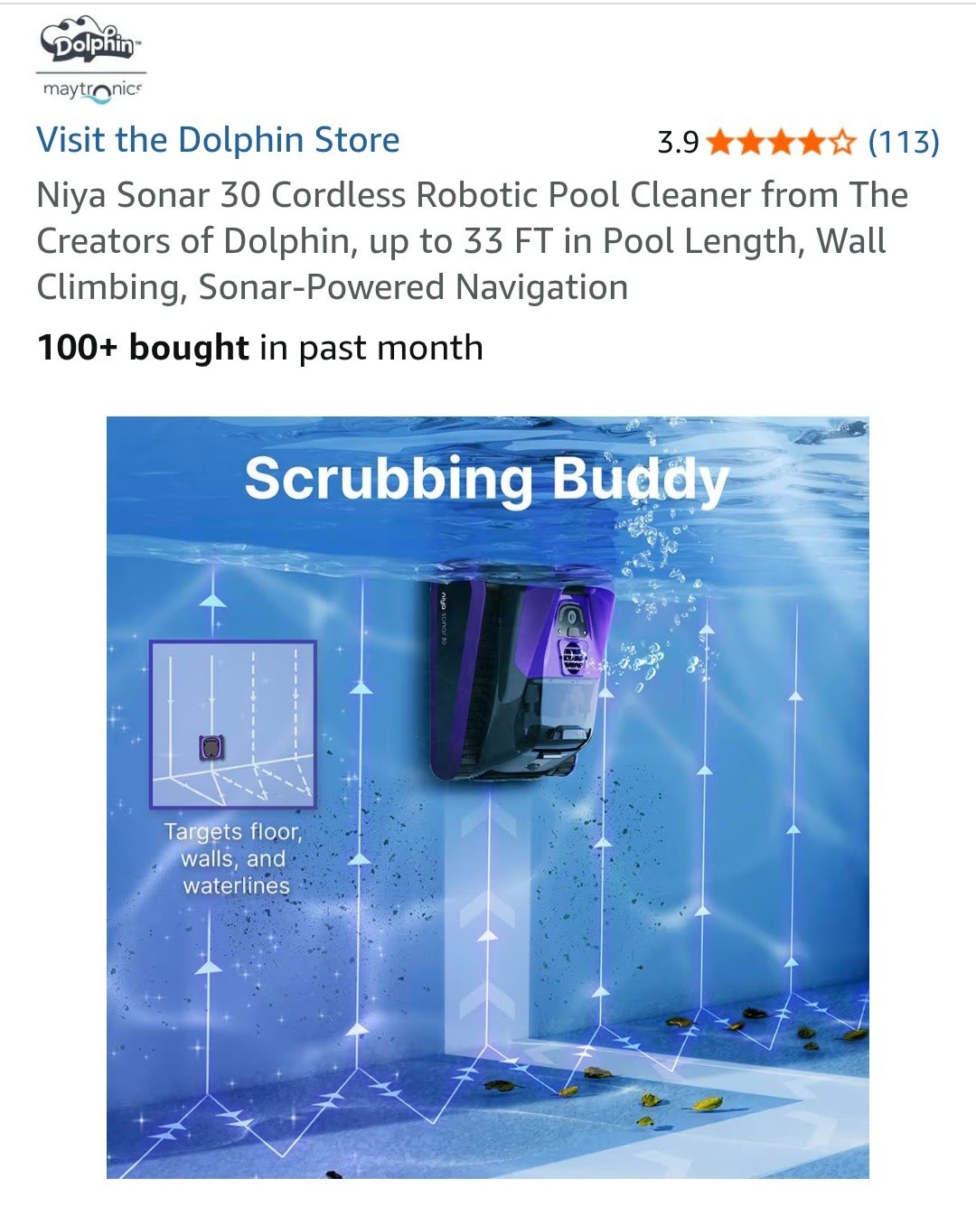 Niya Sonar 30 Cordless Robotic Pool Cleaner