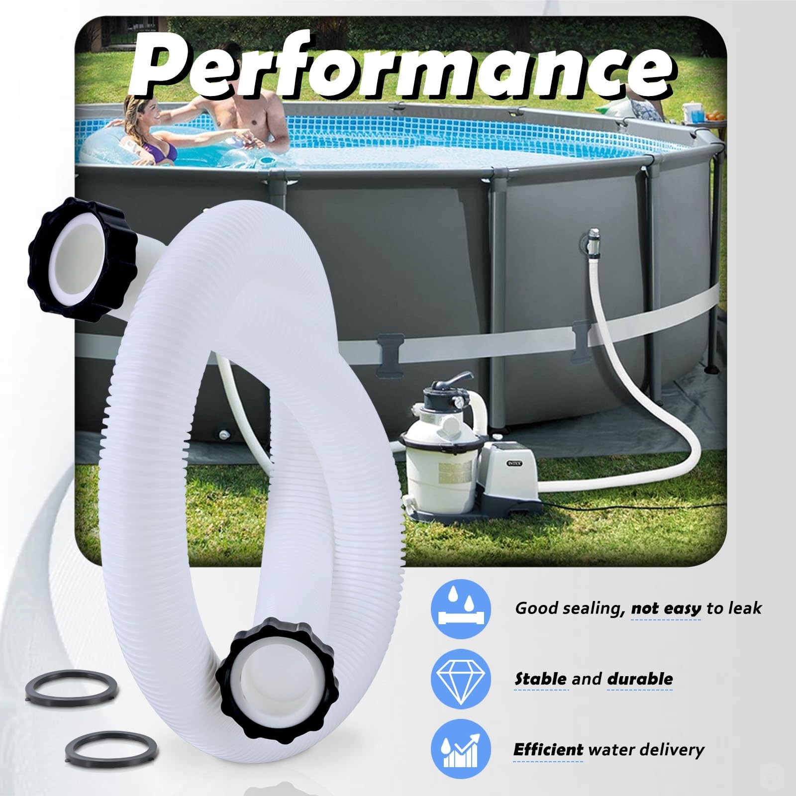 Socima 1.5 Pool Pump Hose Compatible Intex Pump Sand Filters Saltwater Systems