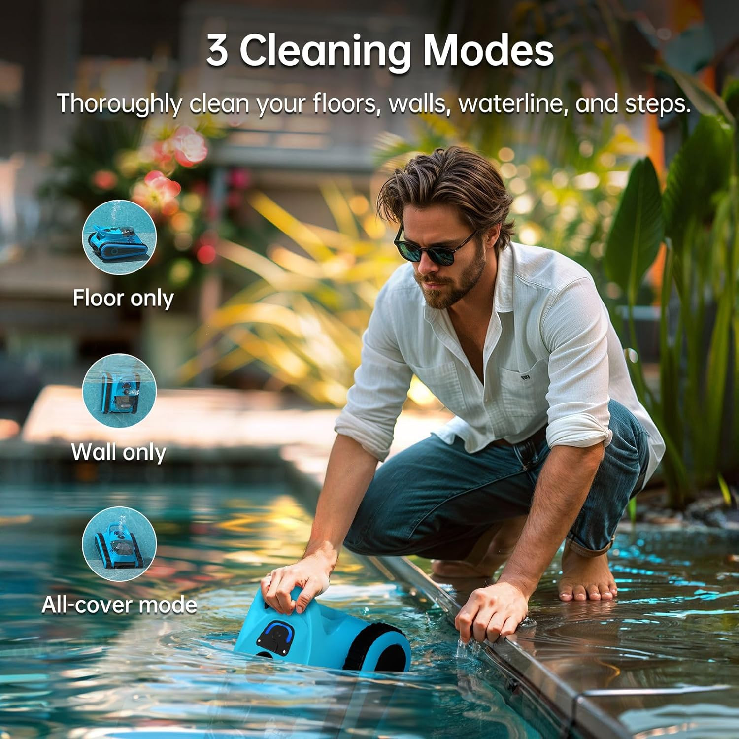 Automatic Pool Cleaner Wall Floor Waterline Cleaning for Inground Swimming Pools