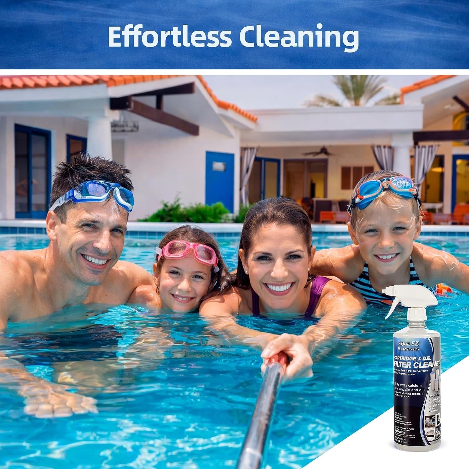 Pool & Spa Filter Cleaner – Extends Filter Life, 32 oz Citrus Fresh Formula