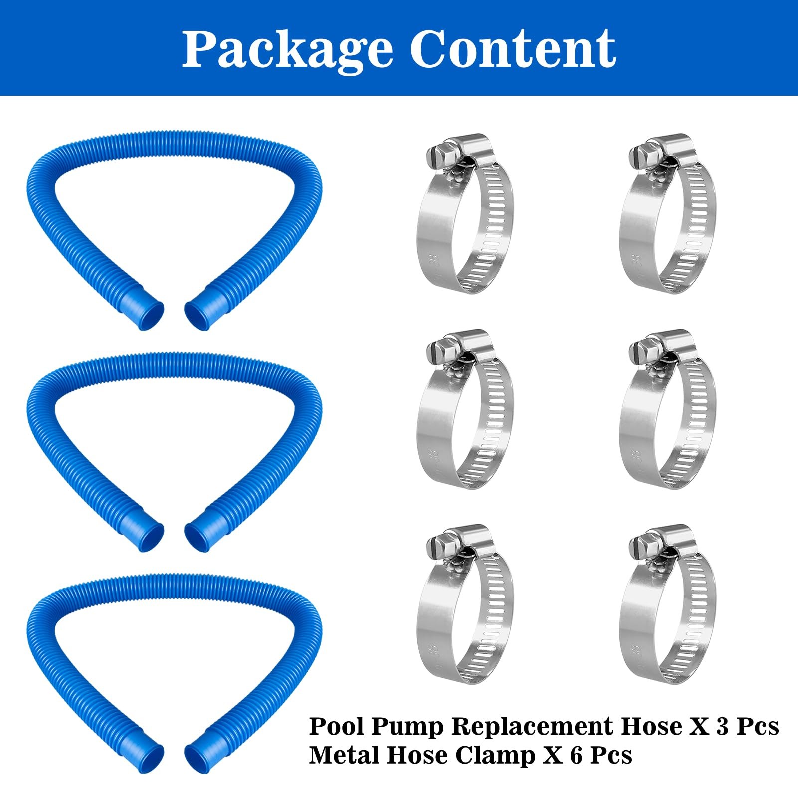 ownwhim Pool Pump Hoses for Above Ground – 1.25 x 41 41 inches, Blue