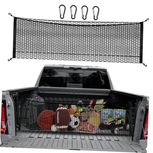 Truck Bed Cargo Net 50&Prime;x18&Prime; for Pickup – Durable Storage Organizer