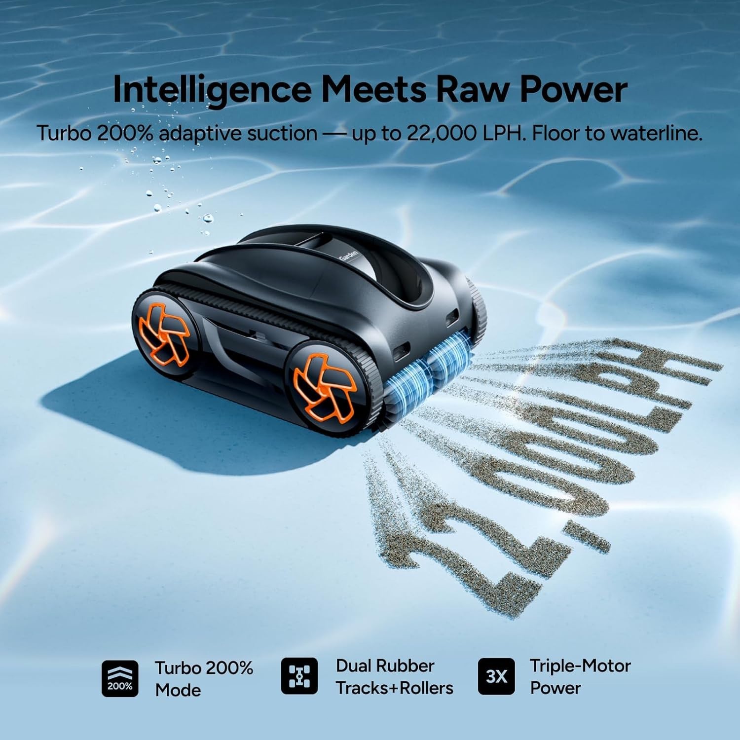 iGARDEN 9H Runtime Cordless Robotic Pool Cleaner Wall Climbing Waterline