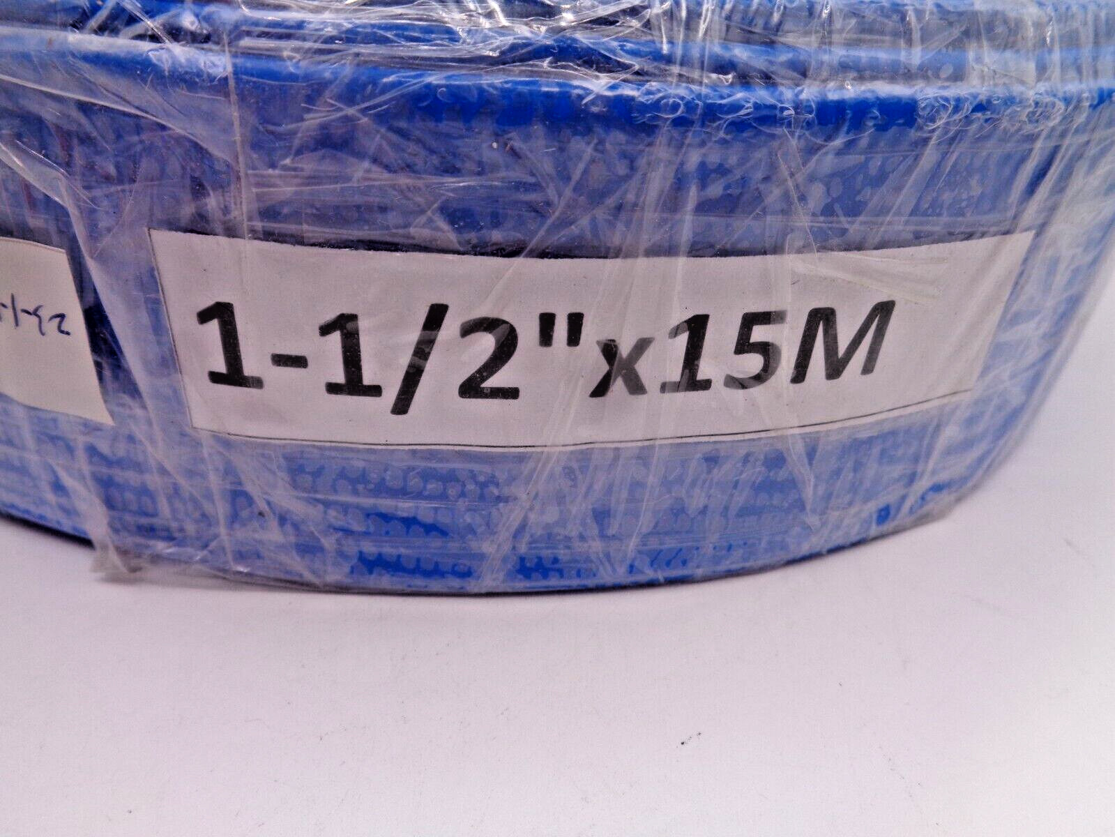 Acquaer 1.5&Prime; x 50&prime; PVC Lay Flat Pool Hose Backwash Drain Hose with Clamps