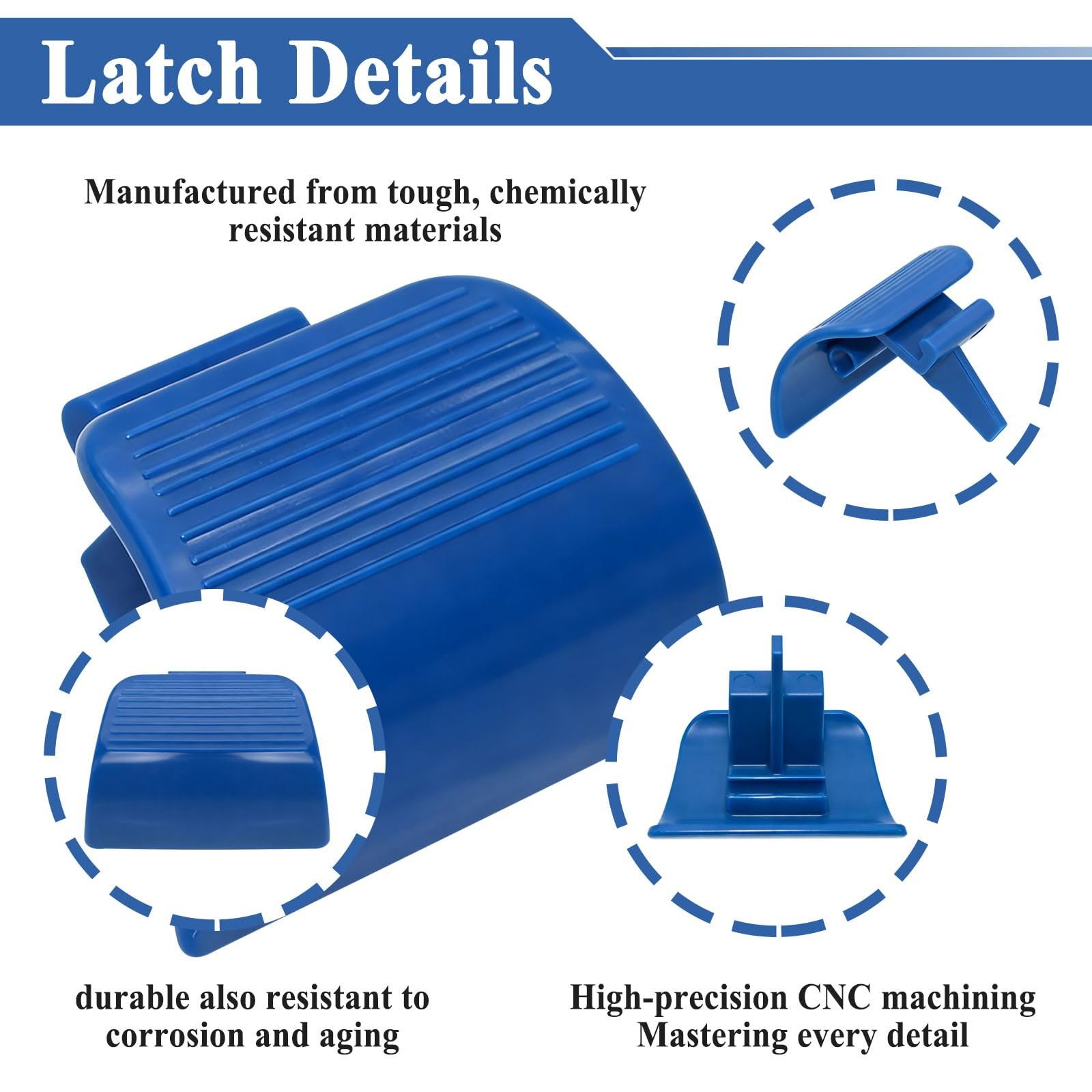 2 Pcs Blue HSXTV102 Latch Kit, TracVac Cleaner Top Cover Clip