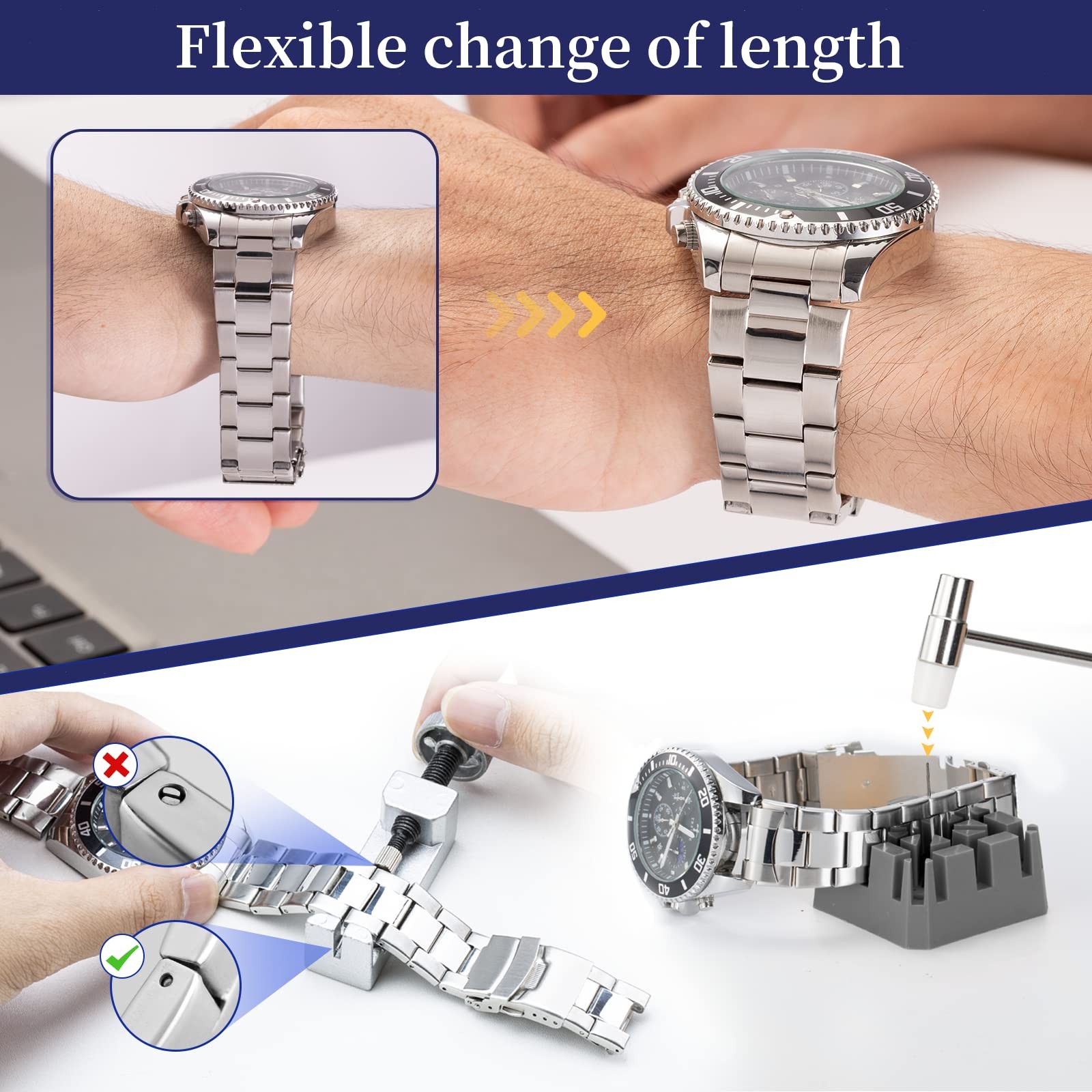 Kit De Reparacion De Reloj, Herramienta Profesional De Reemplazo De Bateria D…