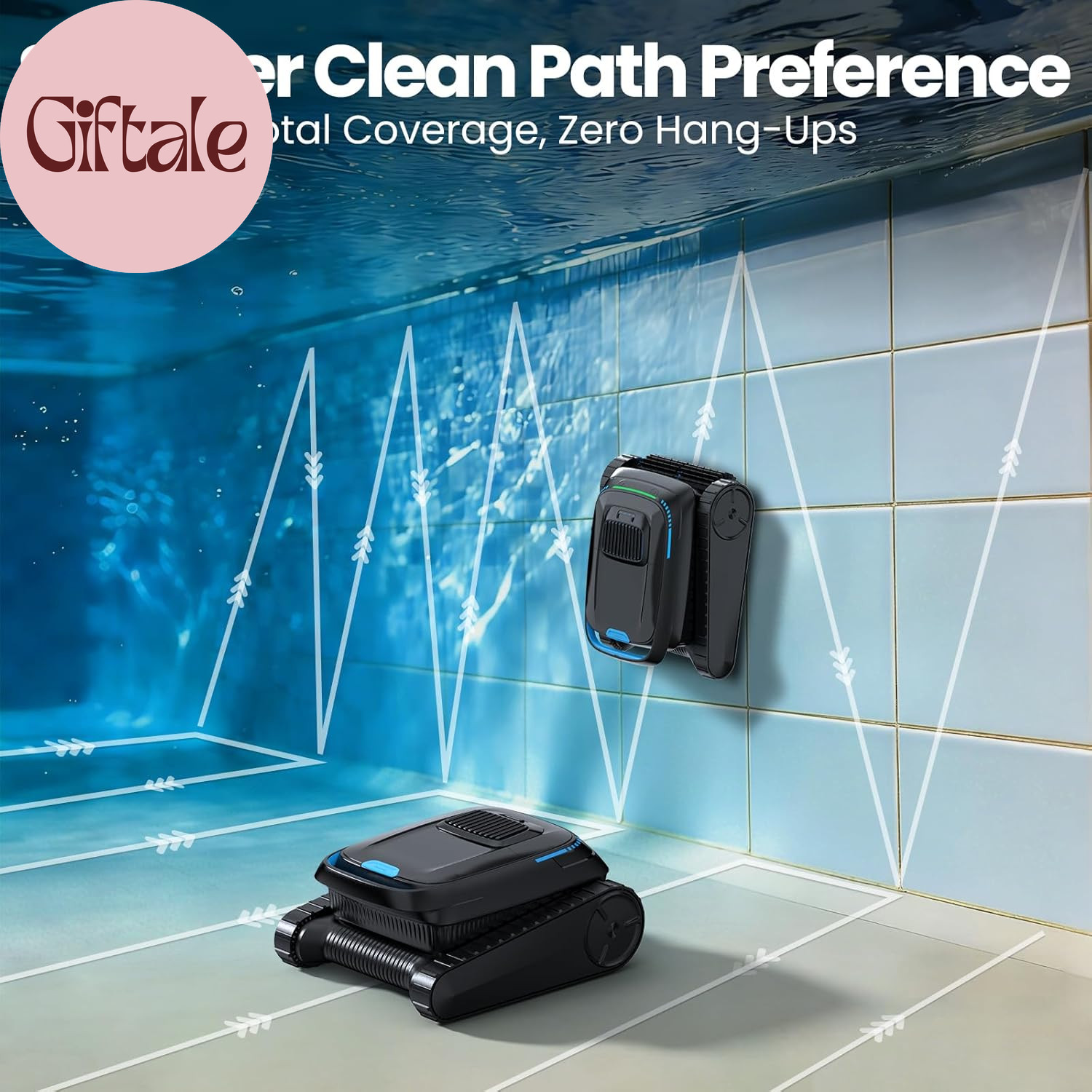 Robotic Pool Vacuum PC10, Cordless Pool Cleaner Robot for Inground & above Groun