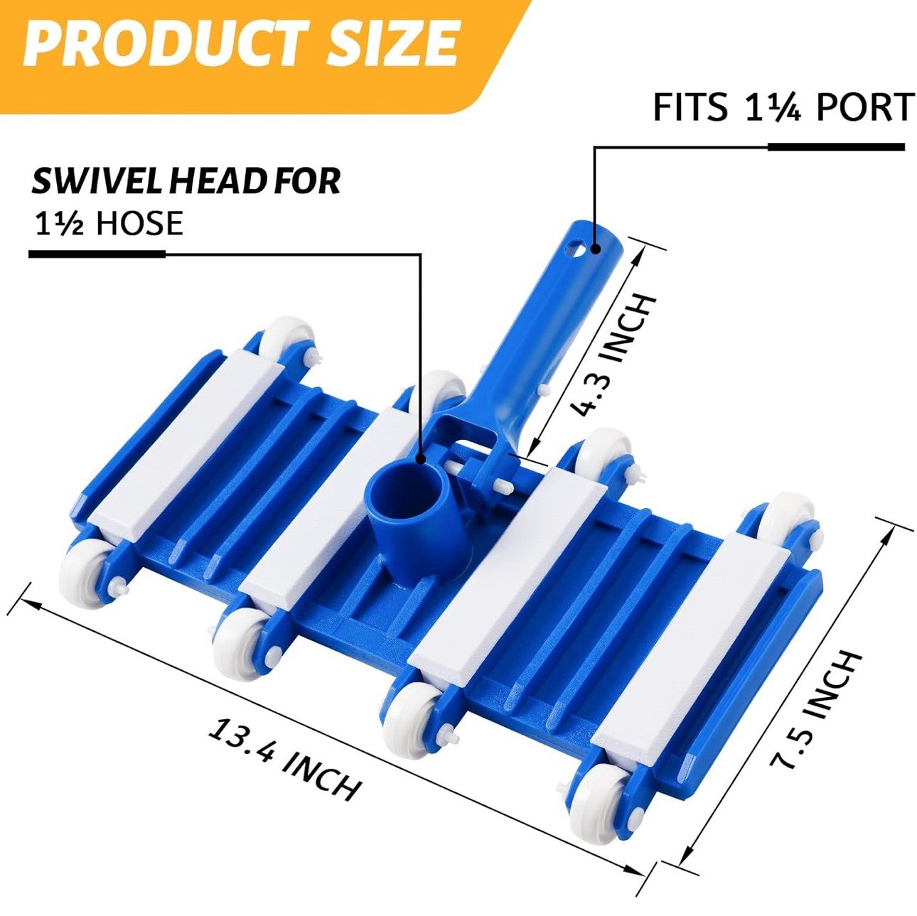 Swimming Pool Suction Vacuum Head Cleaner No Electricity Required Cleaning Kit
