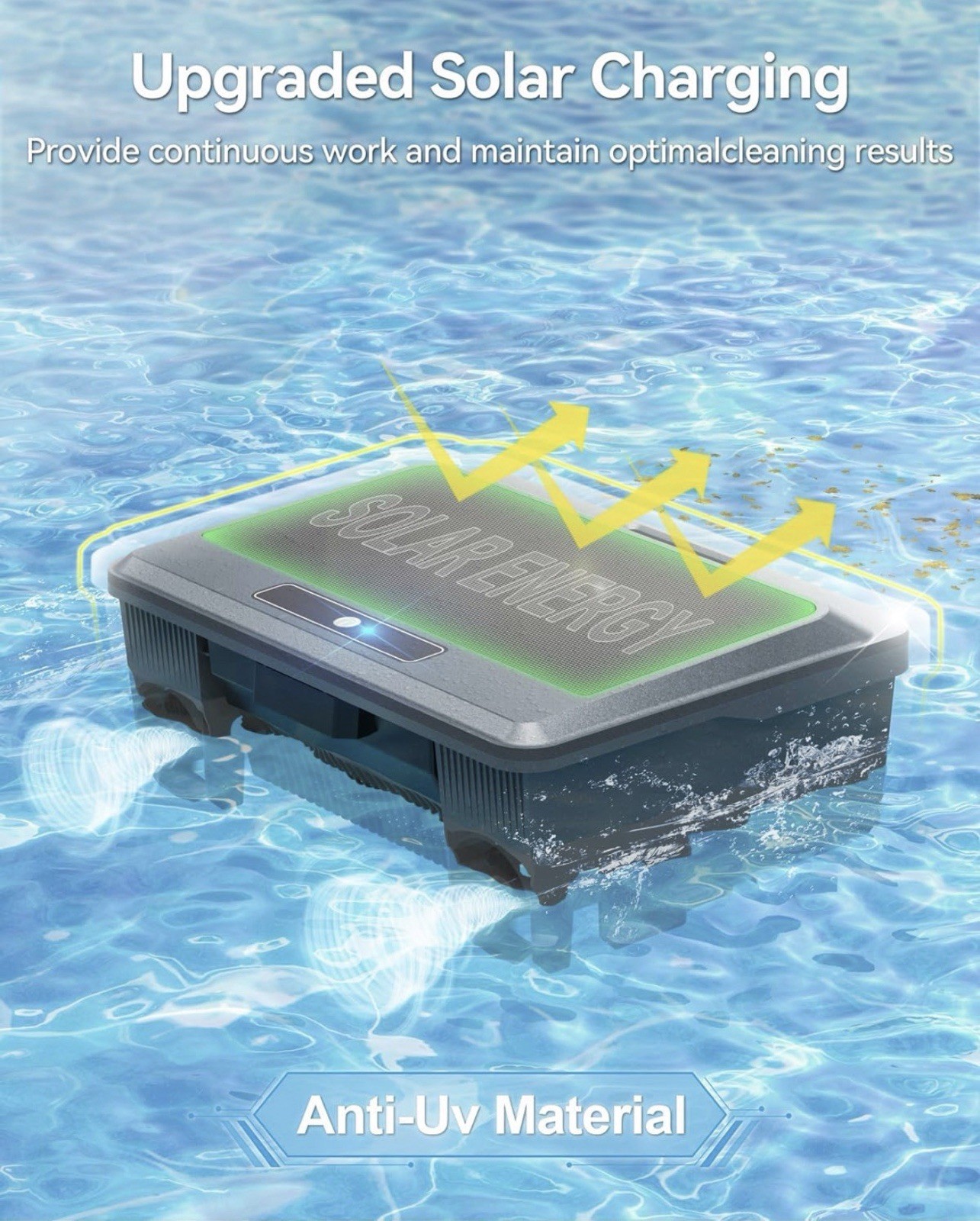 amazen F1T Solar Robotic Pool Skimmer, Remote/App, Self-Docking, Gray