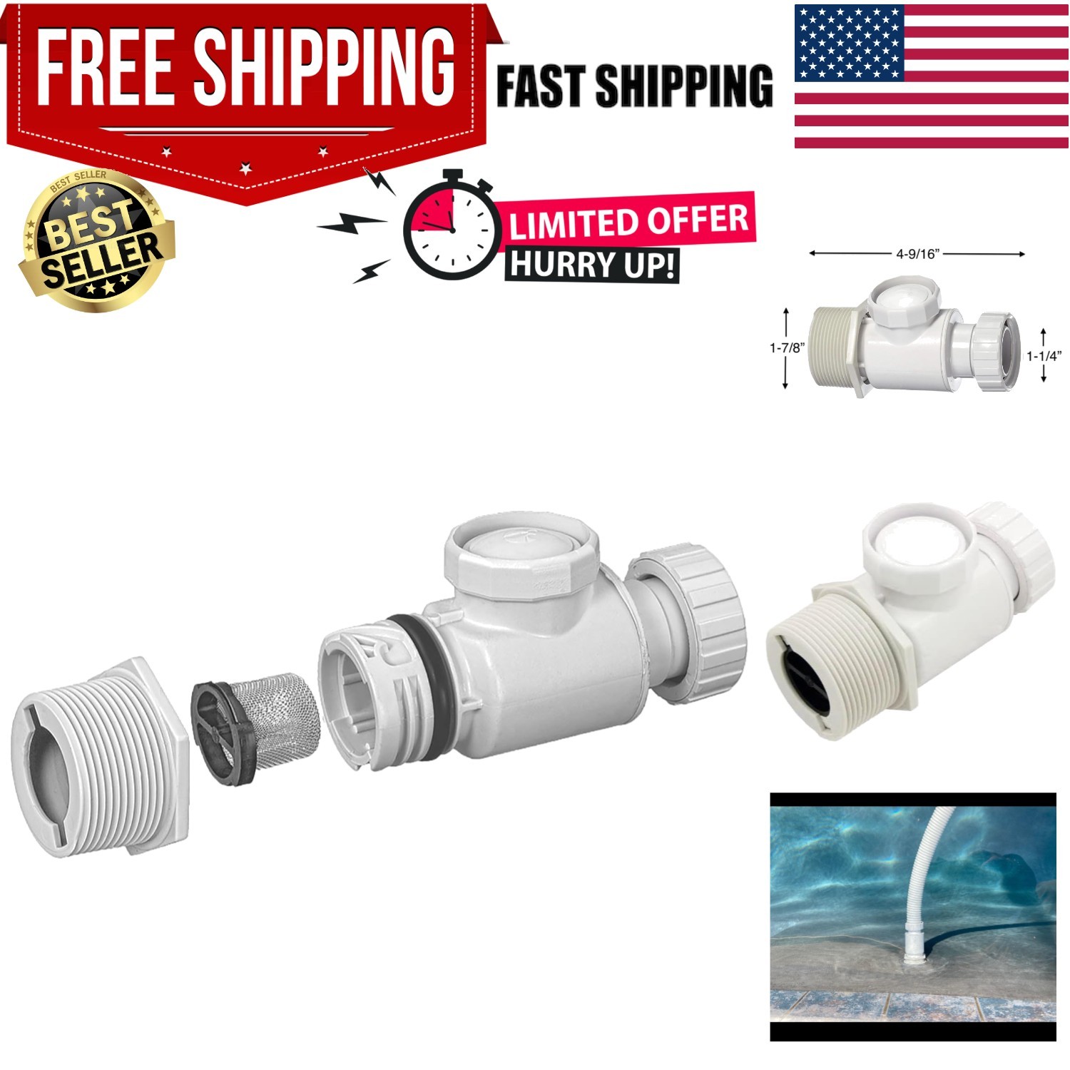 360 Pool Cleaner UWF Connector Assembly 9-100-3008 with Quick Disconnect 9-10…