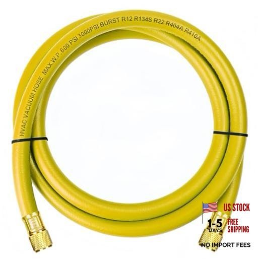 2026 Upgraded 3/8&Prime; HVAC Vacuum Hose,72&Prime; Refrigerant Charging Yellow 6Ft