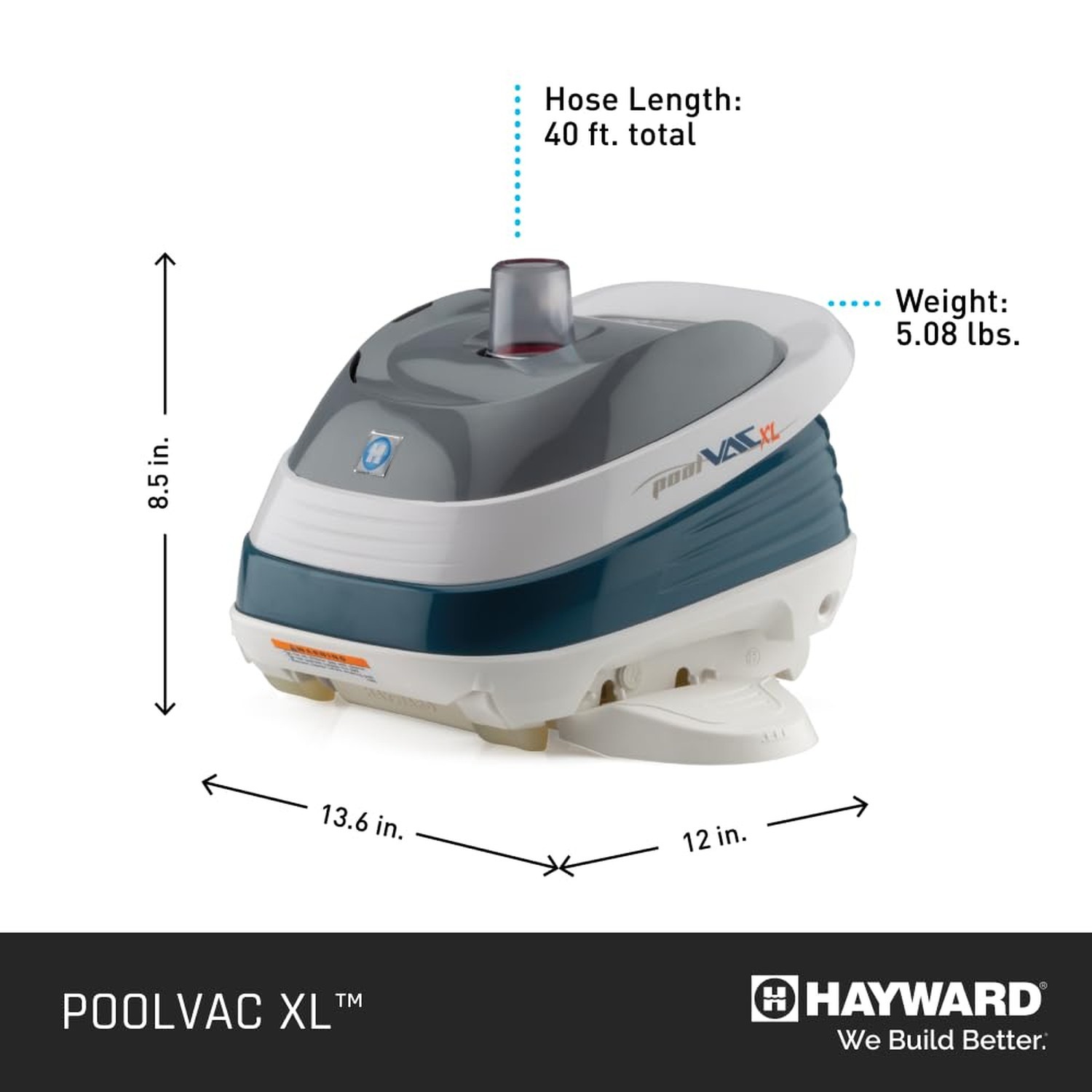 Hayward W32025ADC PoolVac XL Automatic Inground Pool Vacuum Cleaner, Suction …