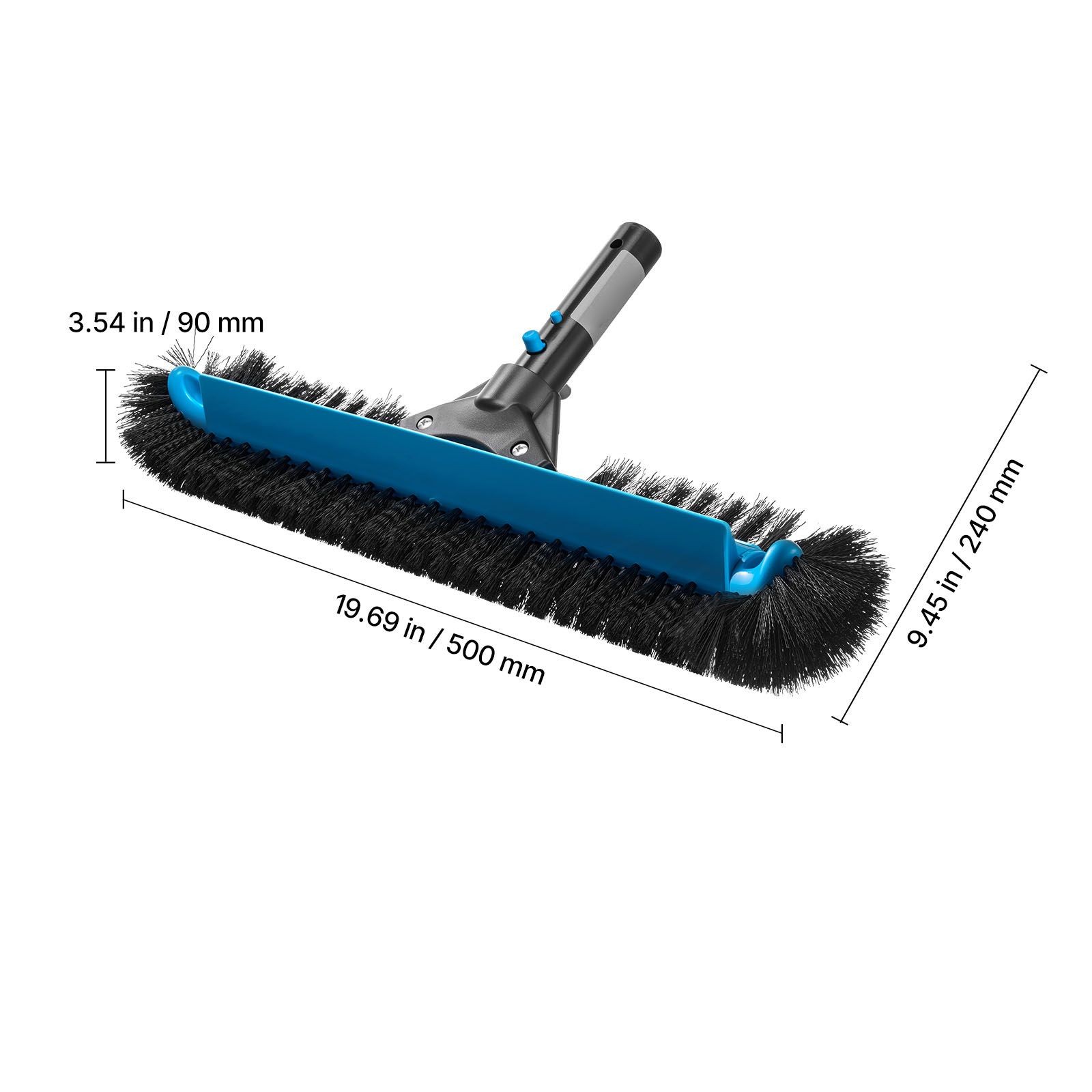 Pool Brush Head, 20 Inch Scrub Brushes with Nylon Bristles and Aluminum Pole Con
