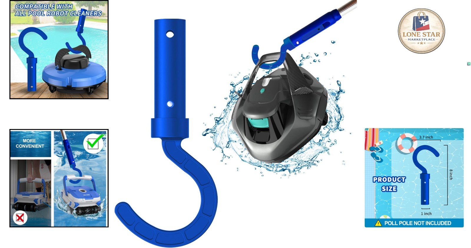 Blue Hook for All Robotic Pool Cleaners – Effortless Retrieval and Compatibility