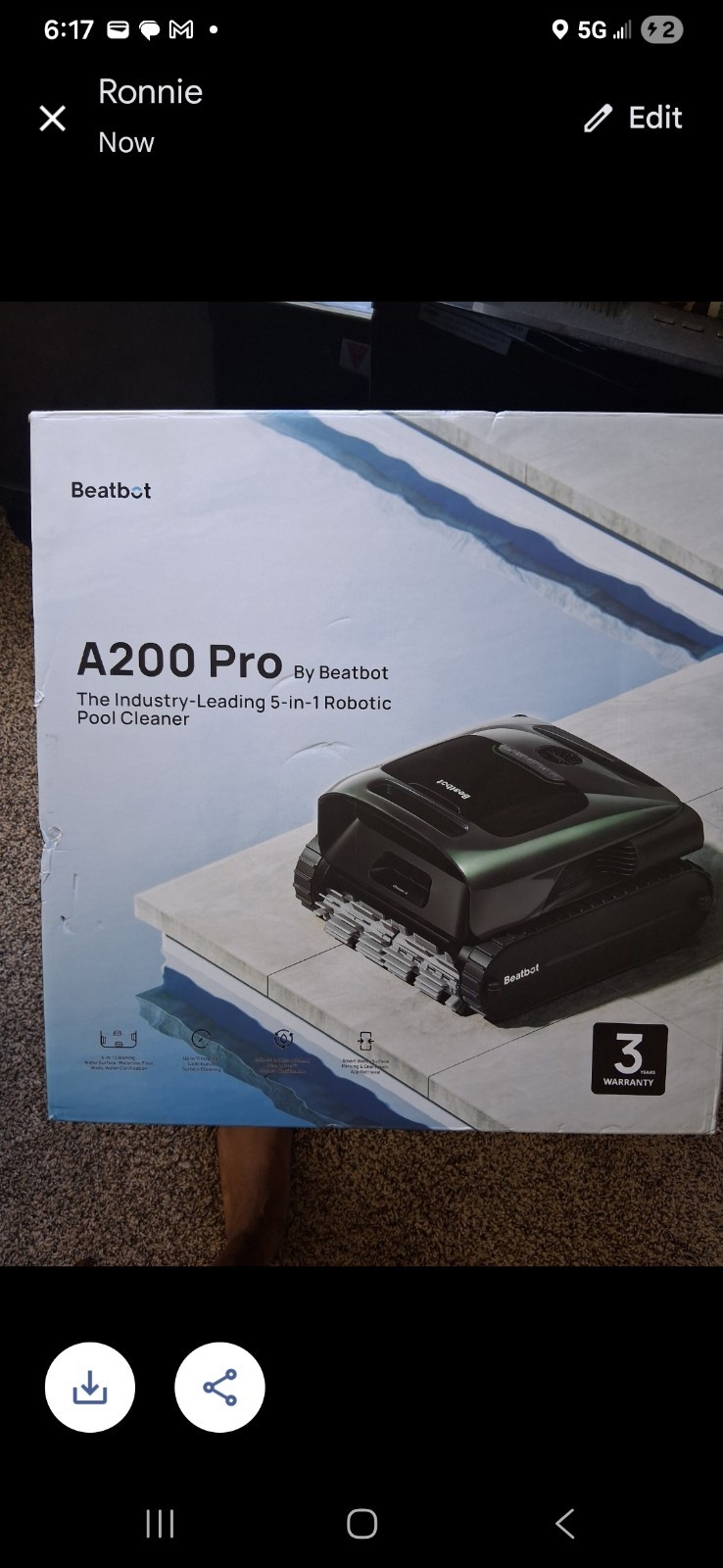 NEW BEATBOT A200 PRO 5 IN 1 ROBOTIC POOL CLEANER PRCFDS02G