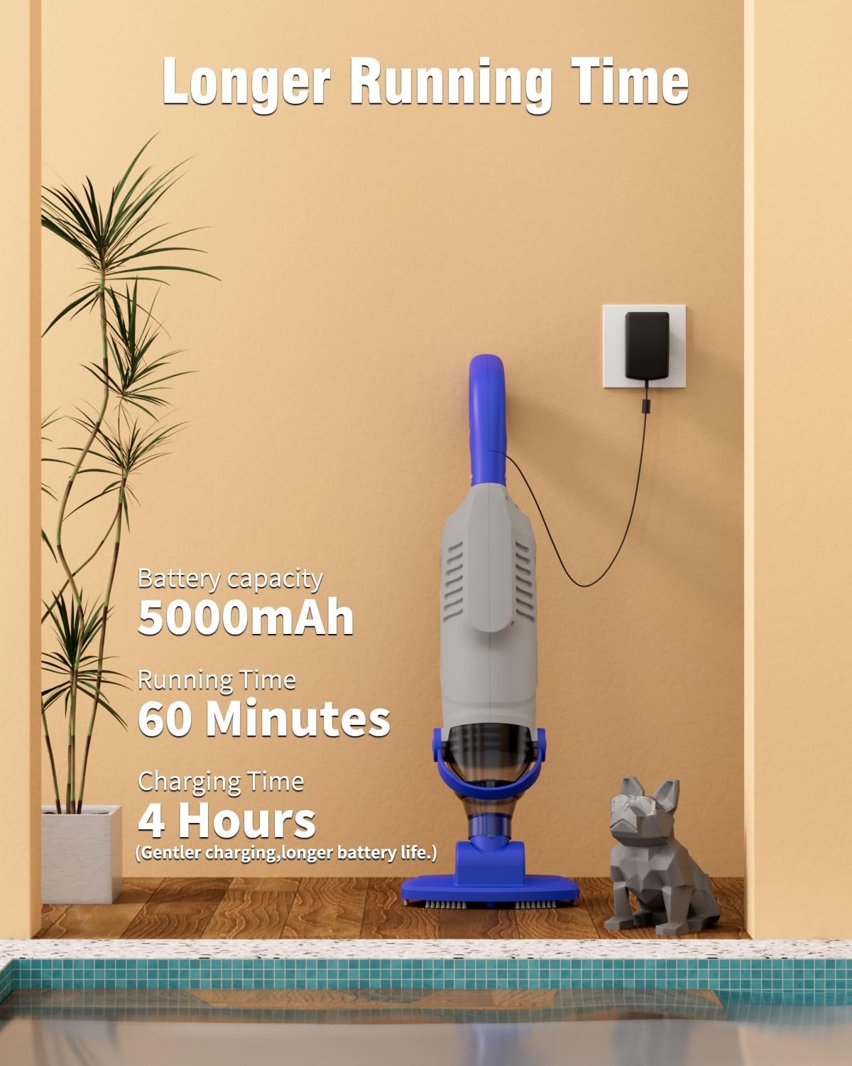 (2026 Upgrade) Little Shark Cordless Pool Vacuum, 60W Motor, 18 GPM Strong Sucti