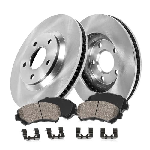 Rear Replacement Brake Disc Rotors and Ceramic Brake Pads + Hardware Brake