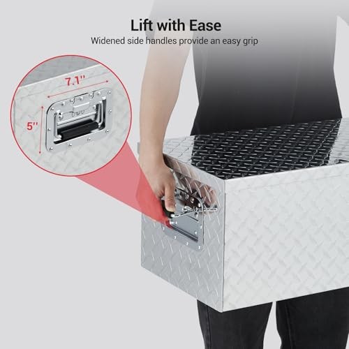 30 Inch Truck Bed Tool Box, Heavy Duty Aluminum Pickup Tool 30x13x10&Prime; Silver