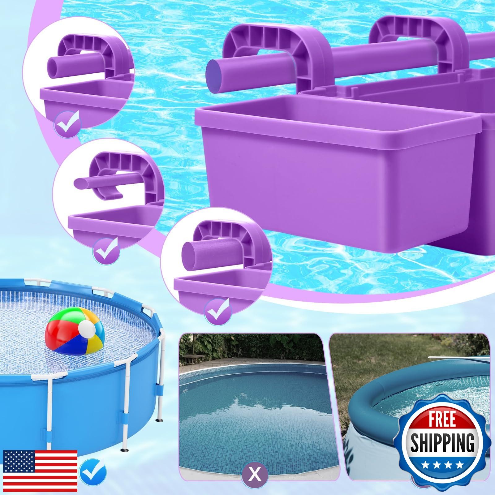 Jingmore 1 Set 2025 Poolside Storage Basket Outdoor Above Ground Pool Accesso
