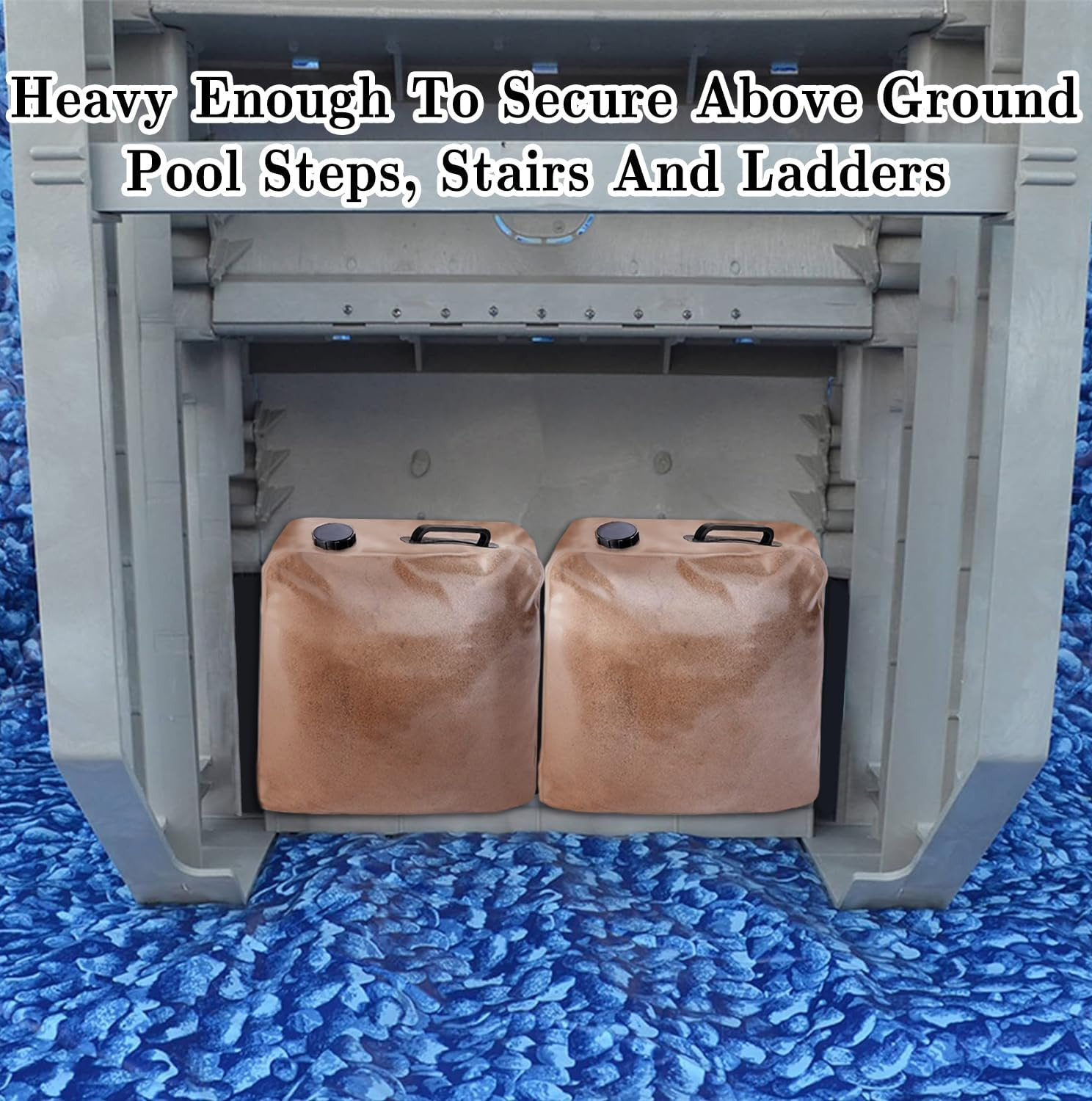 2 Pack Heavy Duty Pool Weight Plastic Sand Bags, 50 LB Universal Pool Weight