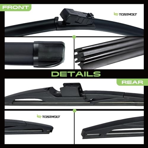 3pcs Front+Rear Direct Fit Windshield Wiper Blades Compatible With 10-17 Chevy