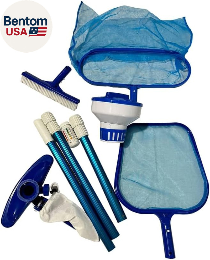 above Ground Pool Maintenance Kit – Telescoping Pole, Leaf Skimmer Net, Vacuum H