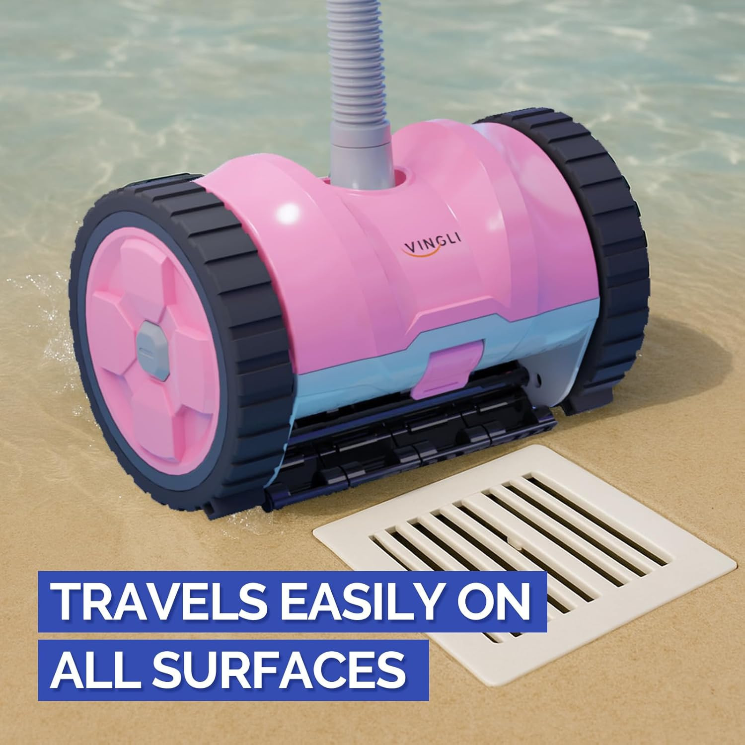 (2025 Upgrade) Automatic Suction-Side Pool Vacuum Cleaner, Powerful Wall-Climbi