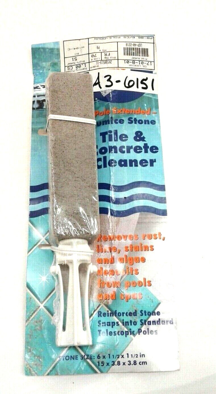 Pool Block Pole Extended Pumice Stone Tile & Concrete Cleaner 6&Prime;x 1.5&Prime;x 1.5&Prime;