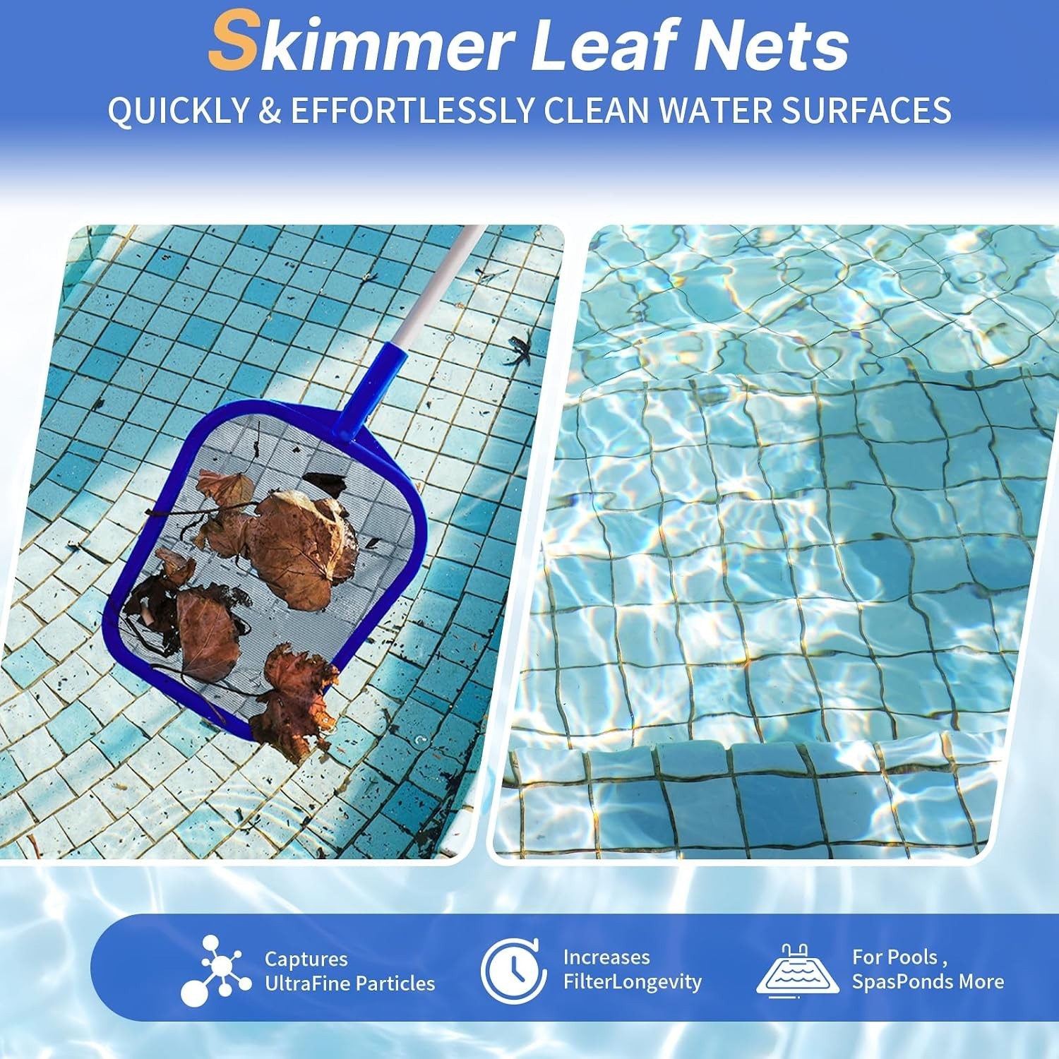 Pool Skimmer – Hot Tub Skimmer Spa Net with Pole, 26 », Ultra Fine Mesh Net S…