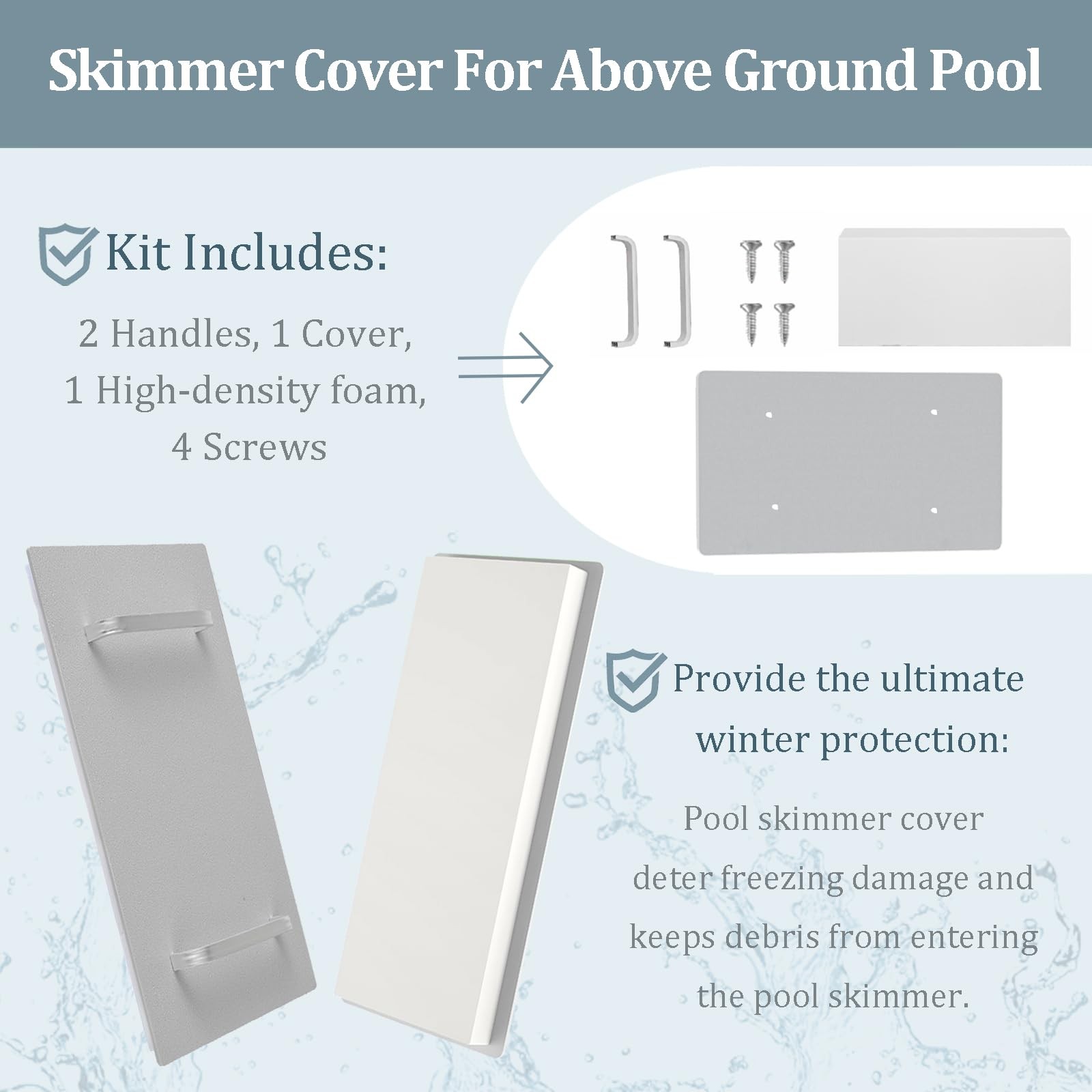 2-Pack Skimmer Plug for Above Ground Pool, Wide Mouth Skimmer Plug for Haywar…