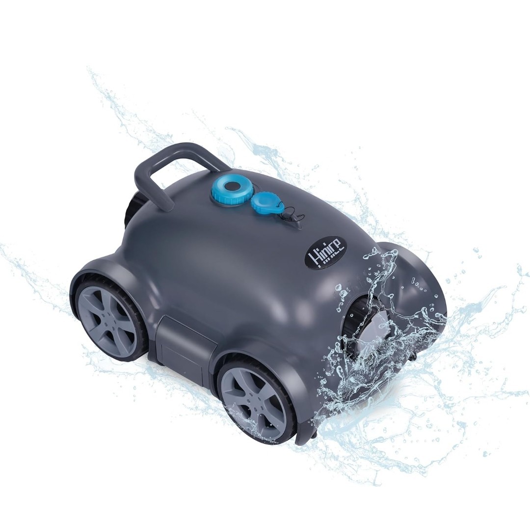 Hinice Cordless Robotic Pool Cleaner,Automatic Pool Vacuum Robot up to 2153 sqft